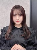 ピンクベージュ/低めレイヤーカット/高濃度水素髪質改善