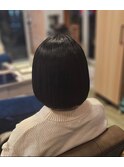 イメチェン/ホワイトブロンド/外ハネボブ/ワイドバング/福島市