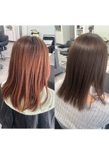 ガルボヘアー 桟橋店(garbo hair)&nbsp;アッシュブラウン高知美容院オイルカラーつやカラー