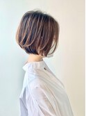 ◇ショートボブホワイトグレージュミニウルフチェリーブラウン