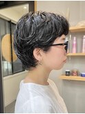ショートパーマ/パーマ女子/ニュアンスパーマ/黒髪パーマ