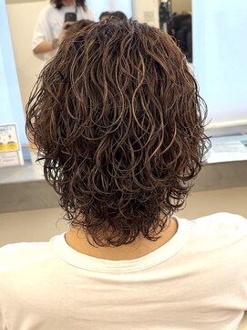 ビカム 名駅(become) 【ブラウンハイライトサーフカール】名古屋メンズセンターパート