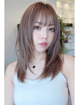 レム 泉中央店(L.E.M) ミディアムレイヤー×ミルクティーグレージュ