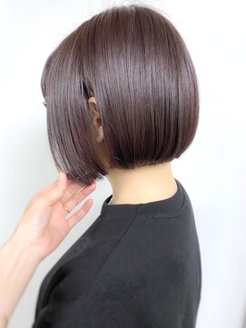 モリオフロムロンドン 原宿本店(morio from London) 【morio原宿】顎ラインボブ　ハイライトカラー パープルブラウン