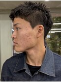 刈り上げアップバングスパイキーショートパーマスパイラルパーマ