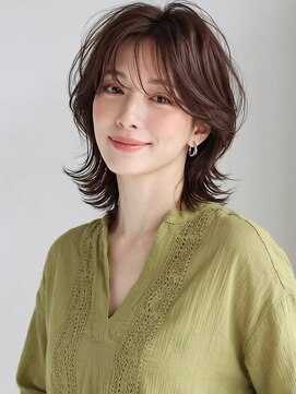 カバーヘア ブリス 大宮西口(COVER HAIR bliss) くびれミディアム小顔ハイレイヤーウルフカットA10大宮30代40代