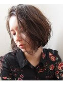 【　un  】ボブ×ほつれウェーブ×グレージュ