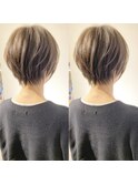 大人可愛い小顔丸みショートボブサイド　似合わせベージュ　川崎