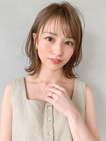 エアリーミディ 黒髪 ホワイトアッシュ モテ髪 ボブルフ 前髪