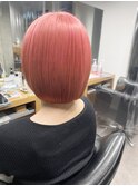 ブリーチ×2_サーモンピンク_ミニボブ