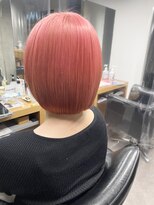 シェル 吉祥寺(shell)&nbsp;ブリーチ×2_サーモンピンク_ミニボブ