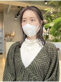 前髪インナーカラーフェイスフレーミングミルクティーベージュ