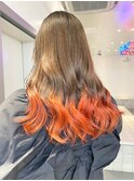 ダブルカラーオレンジベージュカラーケアブリーチ韓国ハイトーン