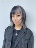 グレー/インナーカラー/ダブルカラー/顔周りレイヤー/オージュア