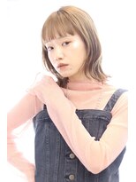 ヘアリゾート ラグーン(hair+resort lagoon) ミルクティーベージュ/セミディ/イルミナカラー/オン眉★20代