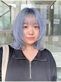 水色カラーブルーシルバーホワイトカラーダブルカラーハイトーン