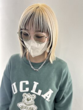 ジンクヘアーセカンド(ZiNK HAIR2nd) 外はねボブ×ヘムラインカラー