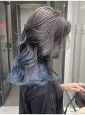グラデーションカラー/グラデーションブルー/ウェーブミディアム
