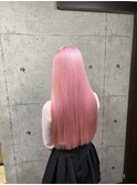ペールピンク  派手髪  艶髪  ハイトーン