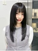 14346黒髪オリーブグレージュ髪質改善ストレート暗髪レイヤー