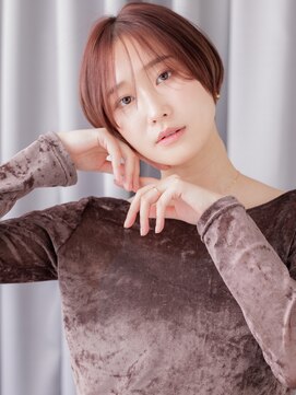 カバーヘア 上尾西口店(COVER HAIR) ピンクミルクティーベージュナチュラルショートbs1上尾30代40代