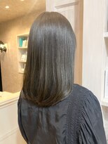 キャアリー(Caary)&nbsp;福山美容室Caaryブリーチなしオリーブベージュ艶髪20代30代40代