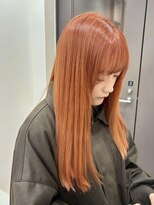 ユウル 横浜(juhl.) オレンジカラー暖色カラーブリーチダブルカラーハイトーンカラー