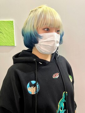 デート 下北沢(DATE) ダブルカラーブルーベージュカラーケアブリーチハイトーンカラー