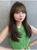 大人可愛いガーリーチョコレートアッシュ韓国ハイレイヤーカット