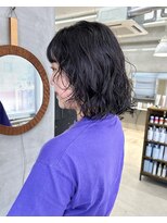 テトヘアー(teto hair)&nbsp;ボブウェーブパーマ　ダークラベンダーカラー　くるくる