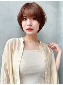 say.原田美千留 ショートボブ 暖色カラー 丸みショート ベージュ