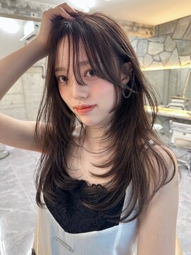 サイン 渋谷(SIGN) 韓国ヘアーハッシュカットレイヤーカットグレージュブリーチ無し