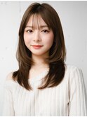 ☆レイヤーカット毛先ワンカールくせ毛風カール薄めバングデジパ