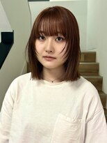 ヨーク(YOKE)&nbsp;【YOKE】コーラルオレンジブラウンブリーチなしレイヤーボブ