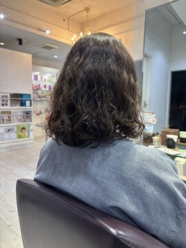 ミディアムボブパーマスタイル×上大岡駅近く