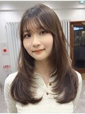 韓国風レイヤーカット髪質改善ダブルカラーハッシュカット