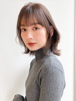 アグノス 青山(Agnos) セミディ外ハネボブダークアッシュこなれヘアエアリーカール