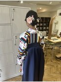 卒業式袴着付けヘアセットシニヨン