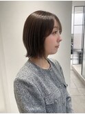 <ゲスト>やわらかいブラウンベージュ x 抜け感のある外ハネボブ