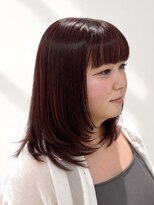 ケンジ 平塚 アネッタ(KENJE annetta) 【ワンカラー】レイヤーカット×大人上品なカシスレッド