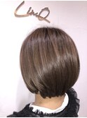 パープルアッシュ×ミニボブ お手入れ楽々