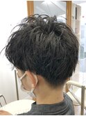 MEN'S HAIR  センターパート　ツイストスパイラル　コンマヘア