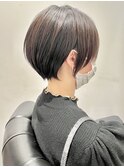 丸みショートボブ×小顔カット×シースルーバング