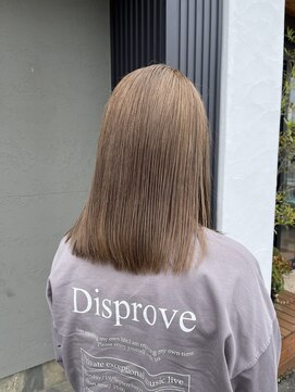 ヘアーサロン アトリエ(Hair salon ATORIE) セミロングブリーチカラーミルクティーベージュ