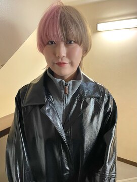 ソイ 下北沢(soi) 【half color】ツートンカラー/マッシュウルフ/ピンク/ベージュ