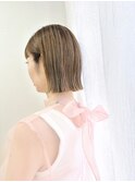 大人ボブ×シナモンベージュヘアカラー