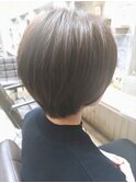 丸みショート×モーブアッシュ