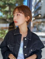 ギークス(GEEKS)&nbsp;【GEEKS渋谷】耳かけショートボブ/シースルーバング/ブラウン/艶