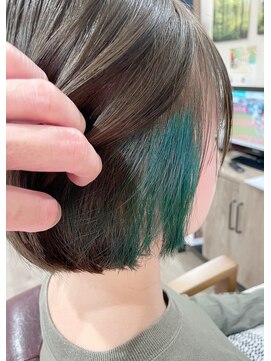 ゴロクヘアー(56 hair) インナーグリーン【56hair 戸越銀座】