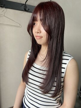 カンナカンナ 三佐店(cannaCANNA) ＊ワンカール顔周りレイヤースタイル×ボルドーブラウン＊